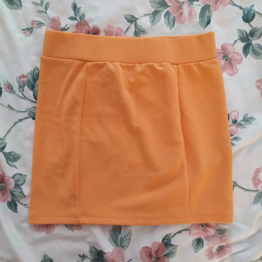 *SALE* Orange Bodycon Stretchy Mini Skirt Festival Neon